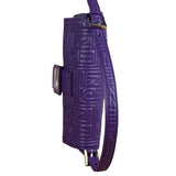 Fendi Purple Nappa Leather Medium Logo Embossed Baguette