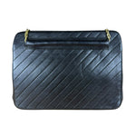 Chanel Vintage Black Chevron Leather Chain Bag