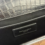 Yves Saint Laurent Black Croc-Embossed Calfskin Kate Tassel Shoulder Bag