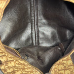 Christian Dior Brown Leather Trim Trotter Boston Handbag
