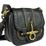 Gucci Black Leather Snaffle Bit Shoulder Bag
