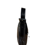 Fendi Vintage Black Leather Marble Buckle Baguette