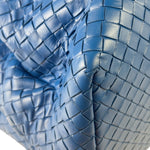 Bottega Venete Blue Lambskin Intrecciato Roma Tote