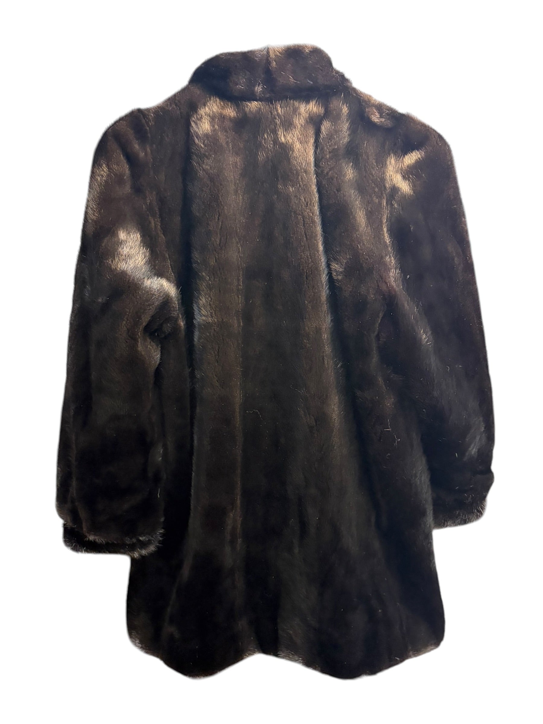 Vintage Black Mink Fur Long Coat