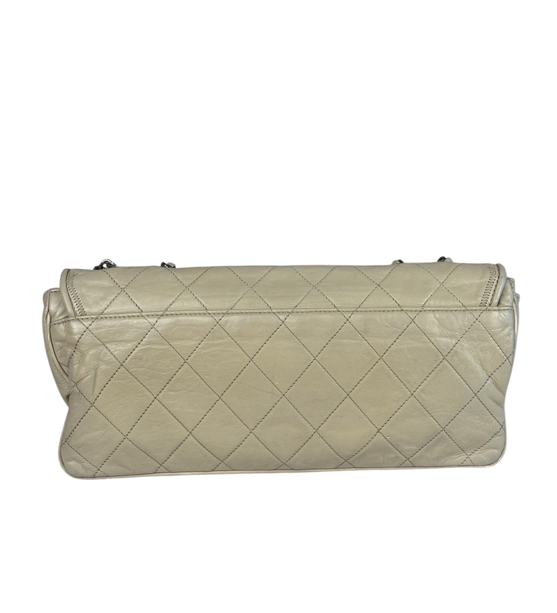Chanel Light Grey Quilted Mademoiselle Chain Flap Bag 2008