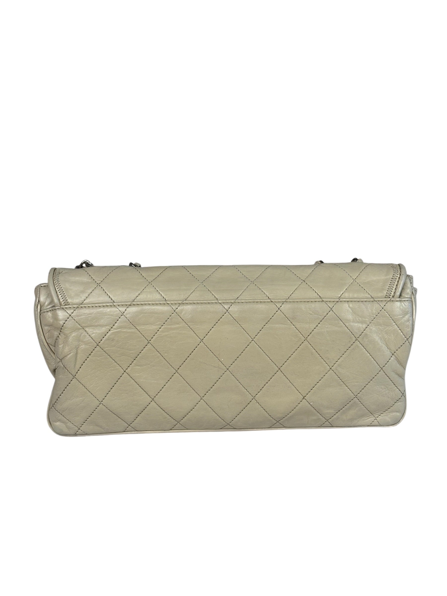 Chanel Light Grey Quilted Mademoiselle Chain Flap Bag 2008