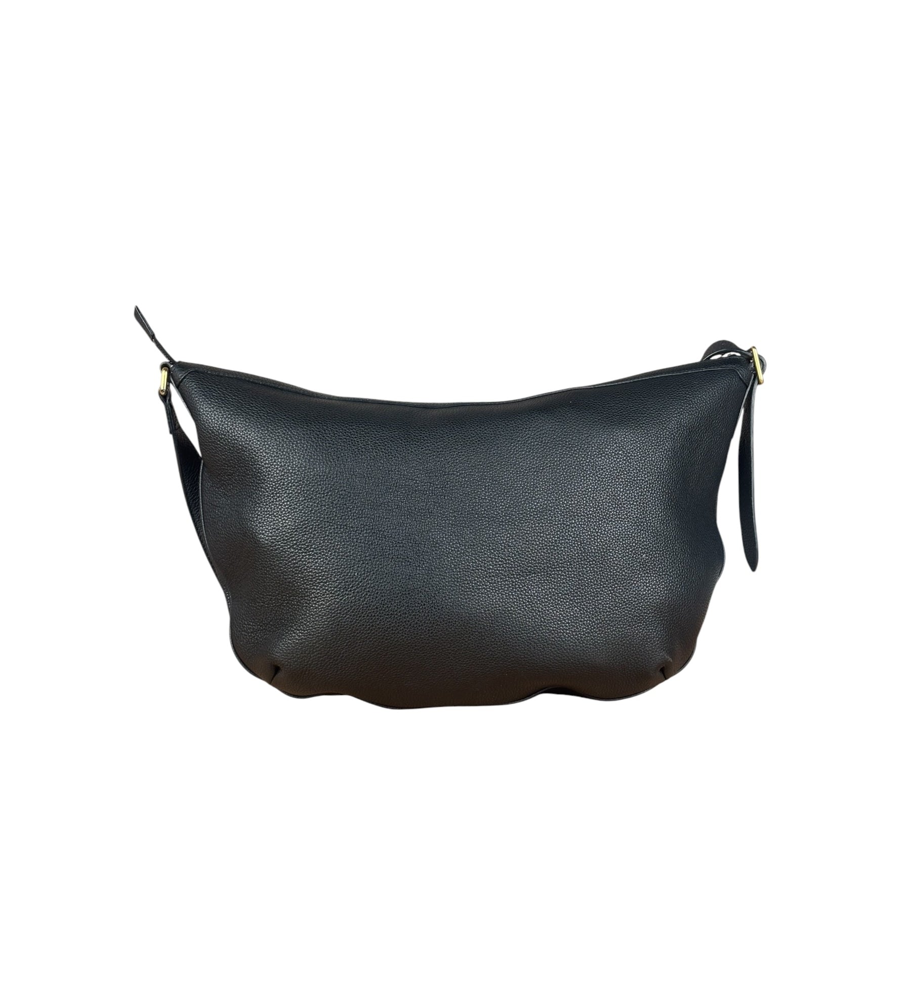 Gucci Black Pebbled Leather Half Moon Hobo Bag