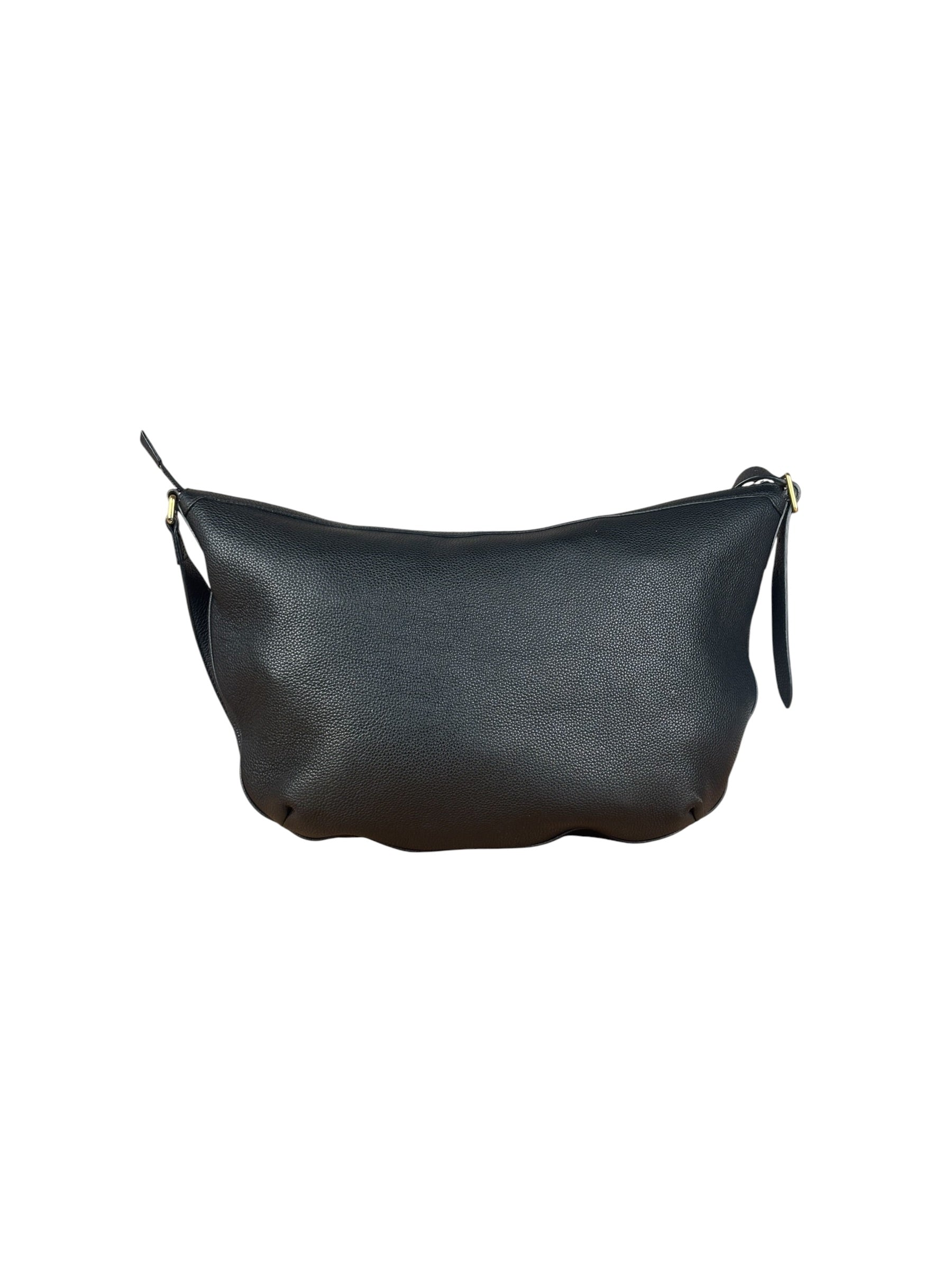Gucci Black Pebbled Leather Half Moon Hobo Bag