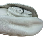 Christian Dior White Leather Gaucho Double Saddle Shoulder Bag
