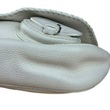 Christian Dior White Leather Gaucho Double Saddle Shoulder Bag