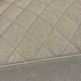 Chanel Vintage Beige Quilted Denim  Tortoise Tote 1996