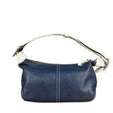 Coach Leather Shoulder Bag Navy/White