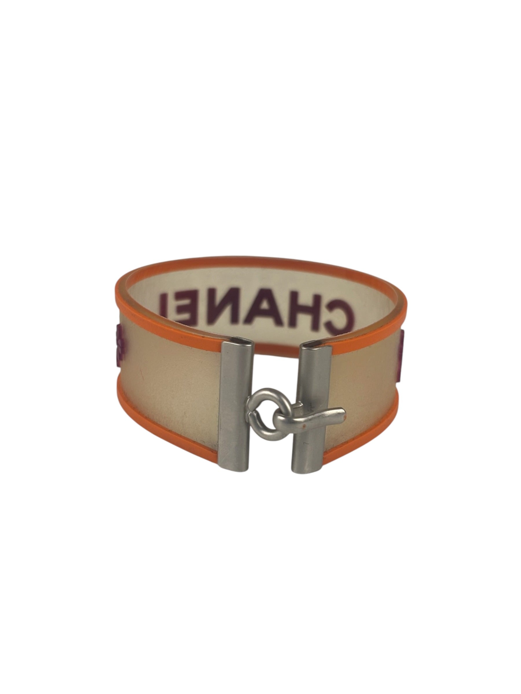 Chanel Vintage Rubber Logo Bracelet