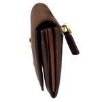Tom Ford Brown Leather Flap Bi-Fold Wallet