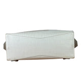 Balenciaga White Crocodile-Embossed Leather Two-Way Bag