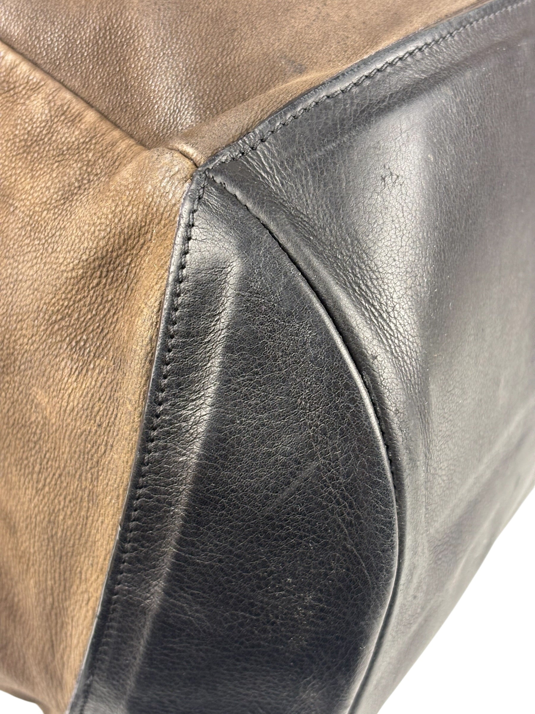 Celine Brown/Black Leather Bowling Bag