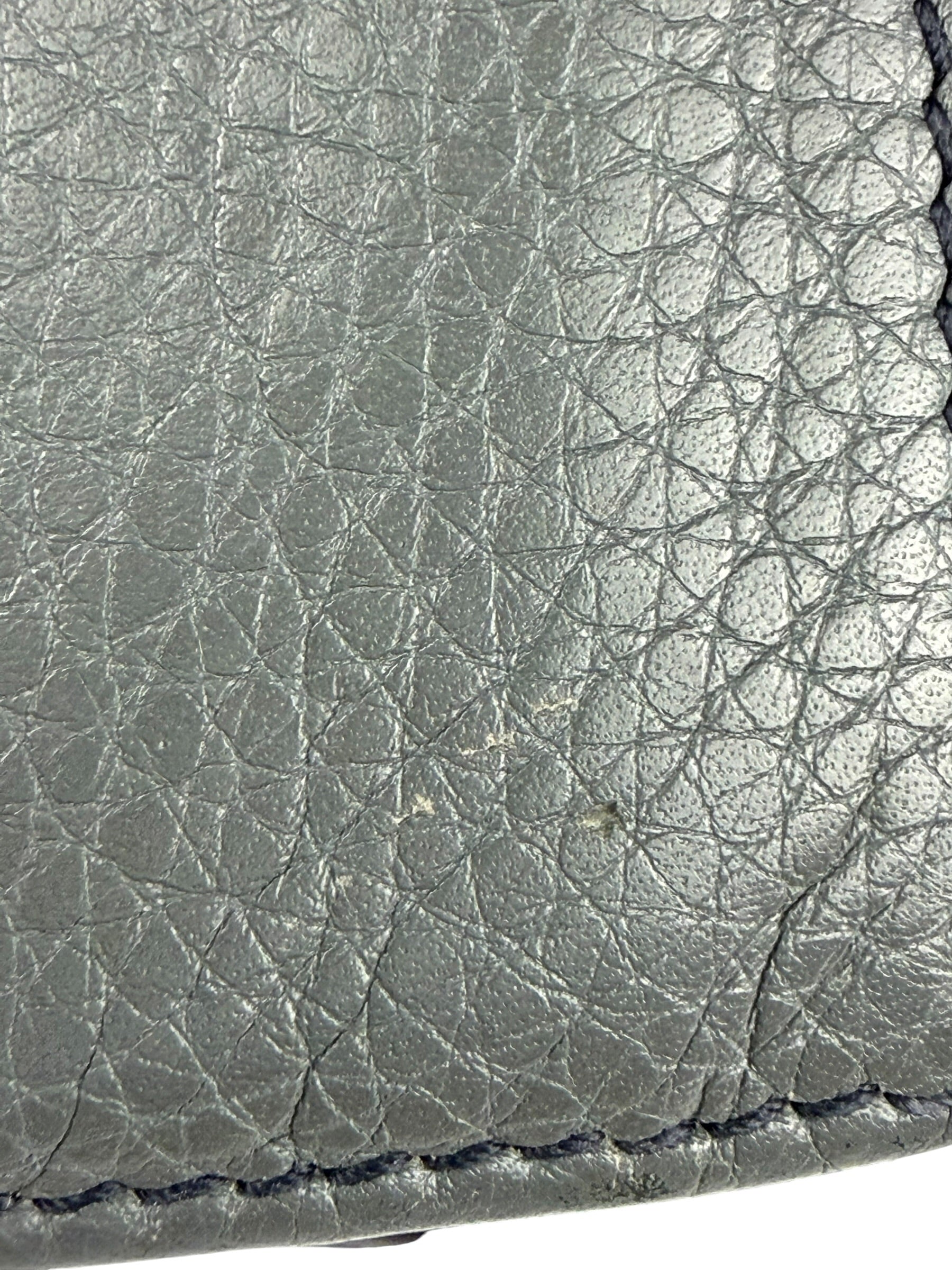 Gucci Grey Pebbled Leather Long Wallet