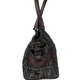 Fendi Leather Trim Zucca Canvas Du Jour Tote Bag