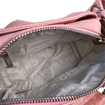 Chanel Pink Lambskin Trim Woven Lax Accordion Shoulder Bag 1997