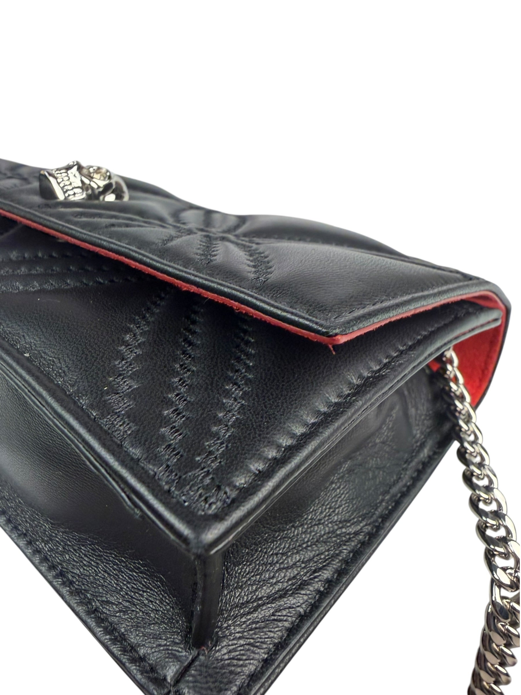 Alexander McQueen Black Leather Medium Skull Shoulder Bag