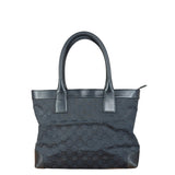 Gucci Black Leather Trim GG Canvas Tote Bag