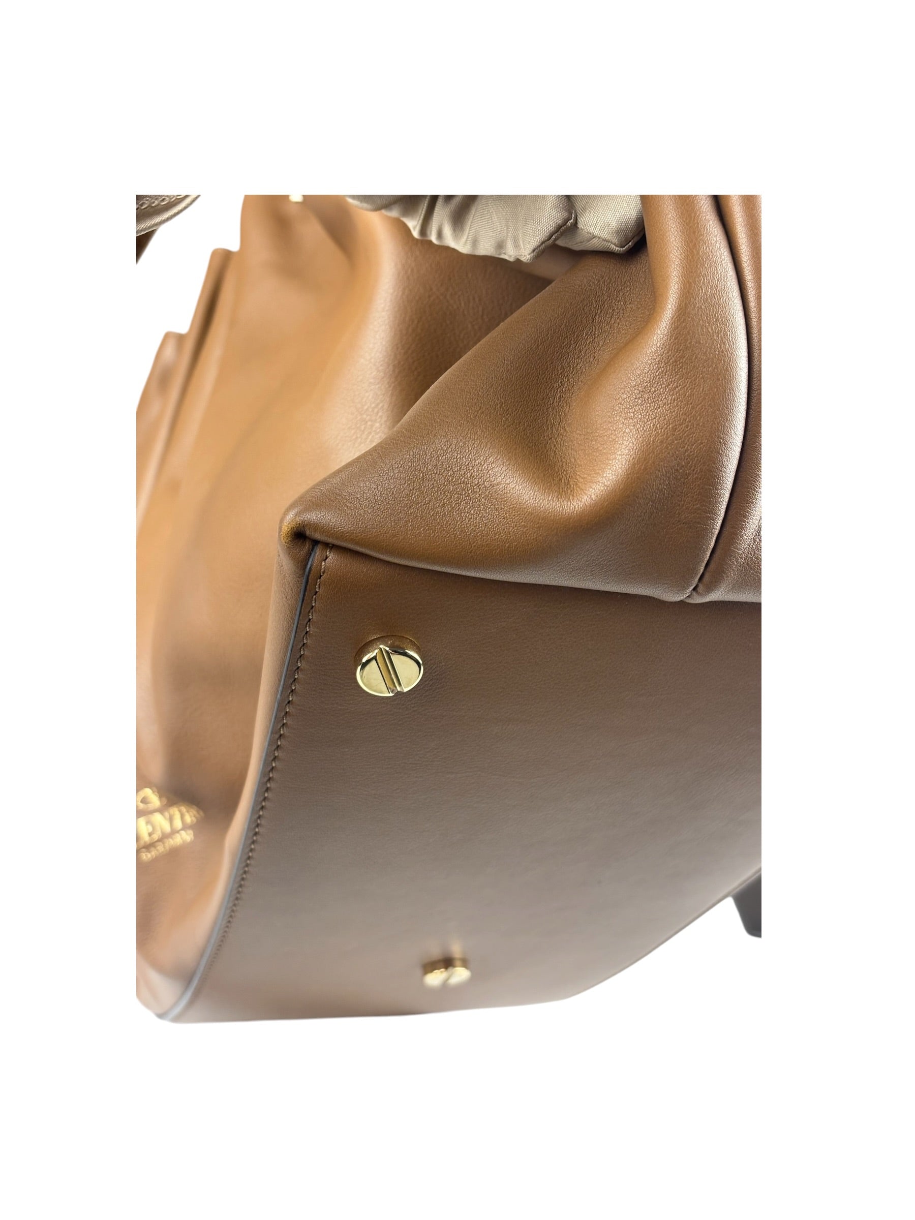 Valentino Garavani Brown Rockstud Shoulder Tote