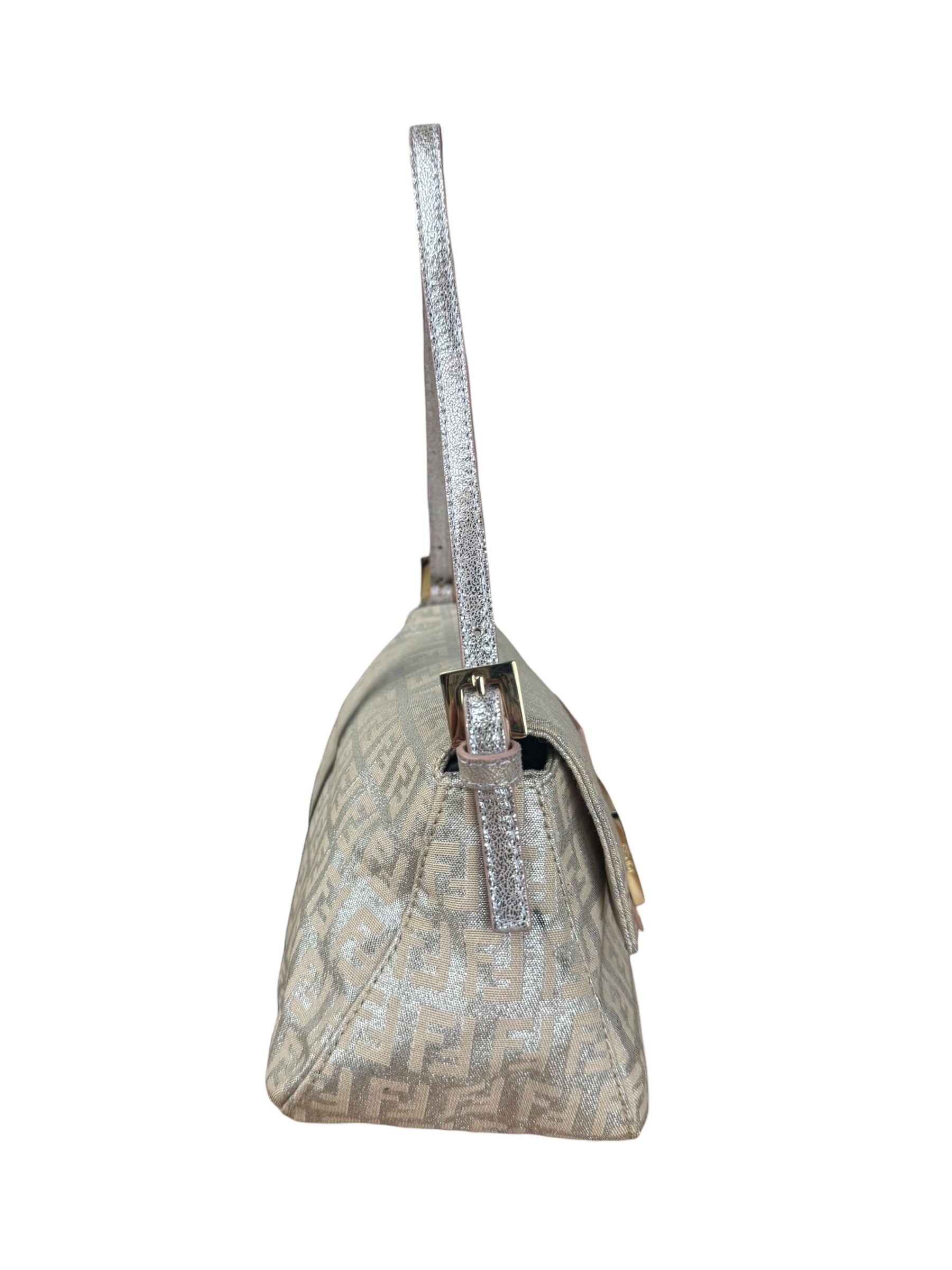 Fendi Vintage Metallic Jacquard Mini Baguette