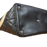 Chanel Brown Quilted Leather Cambon Ligne Shoulder Tote 2004