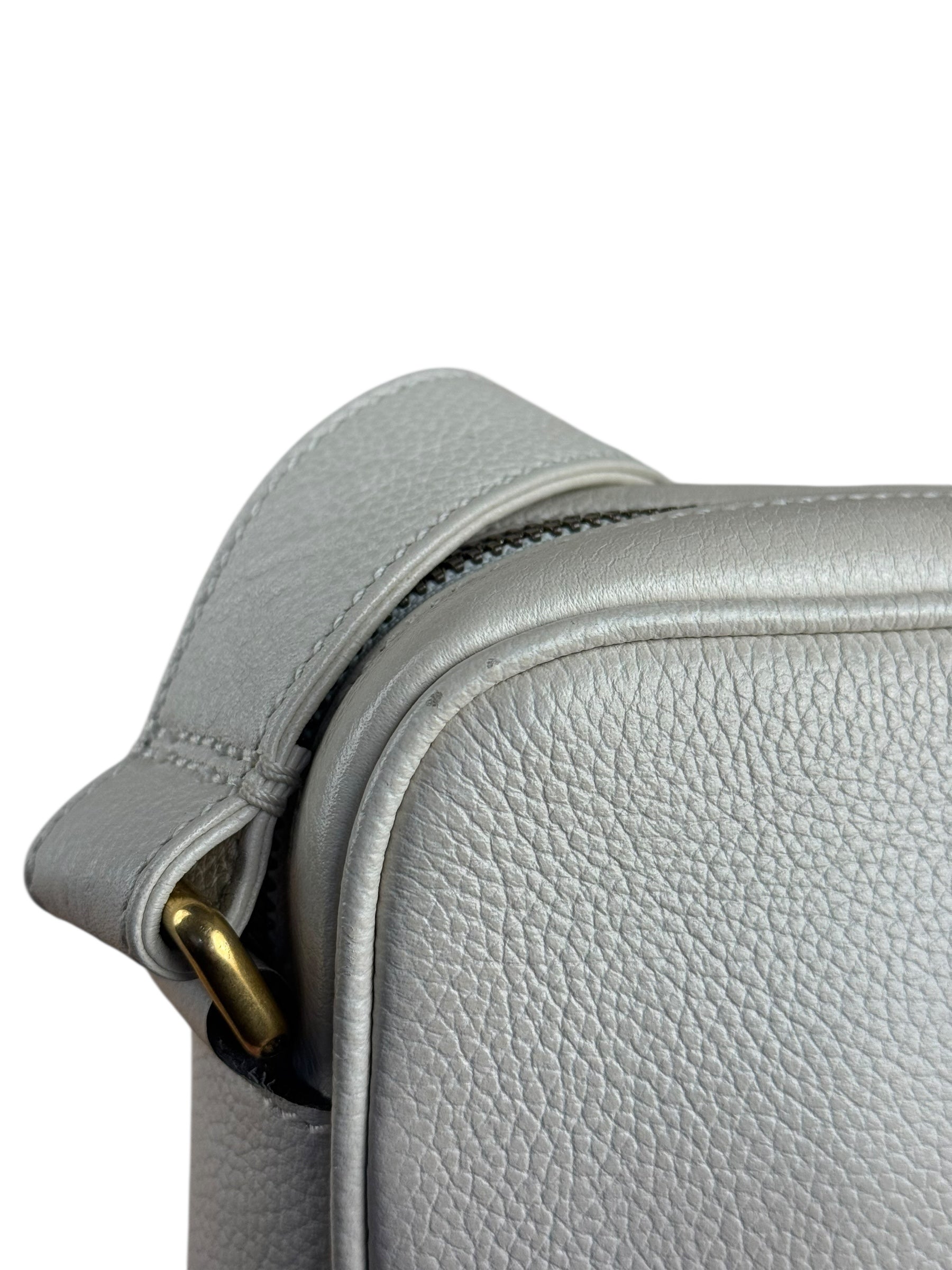 Gucci White Grained Sherry Leather Crossbody