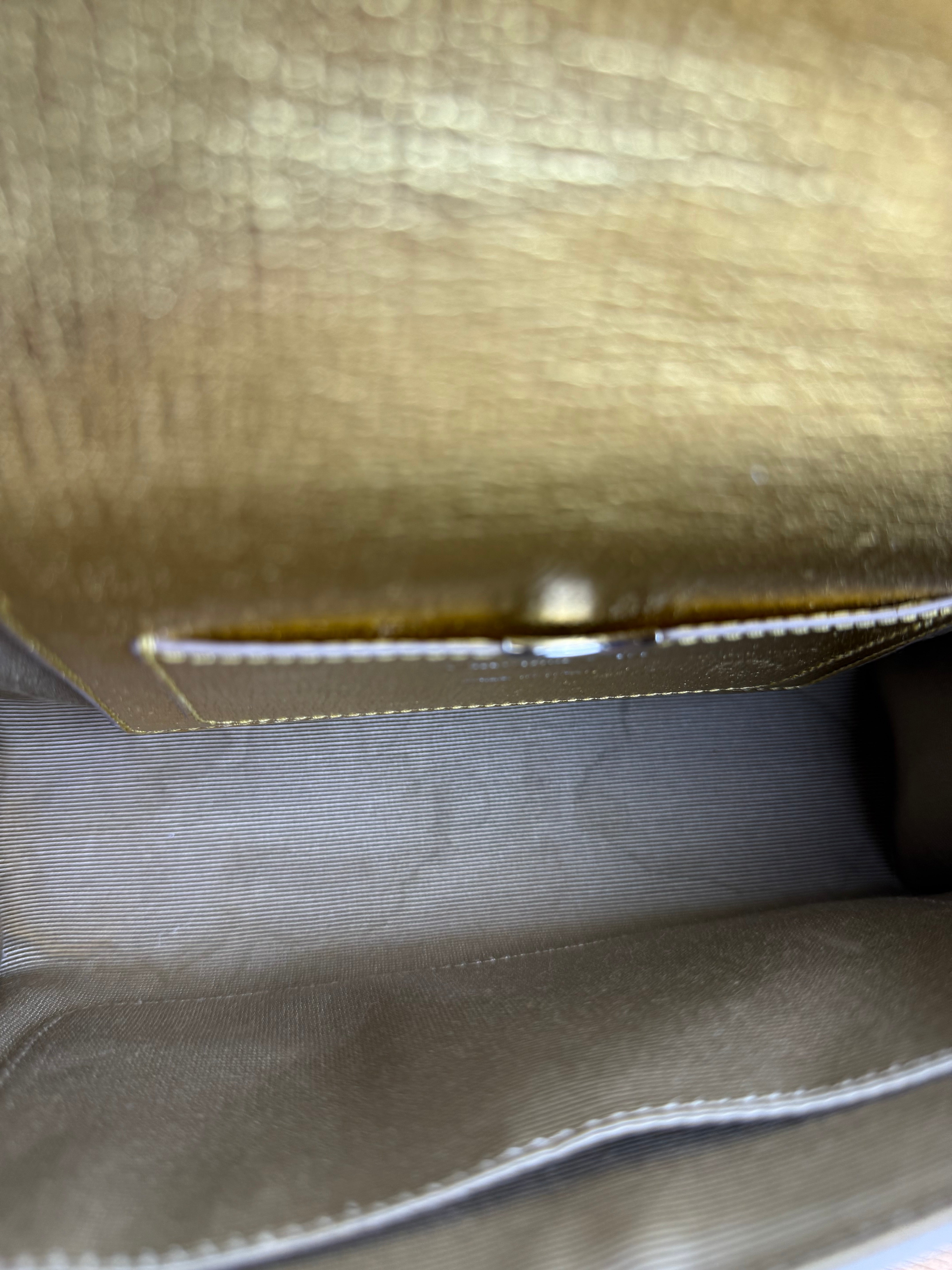 Christian Dior Diorever Gold Leather Clutch Bag