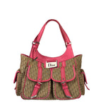 Christian Dior Vintage Pink Leather Trim Diorssimo Street Chic Shoulder Bag