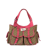 Christian Dior Vintage Pink Leather Trim Diorssimo Street Chic Shoulder Bag