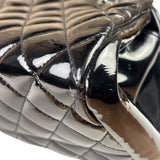 Chanel Black Patent Quilted Leather Just Mademoiselle Bowling Bag 2012