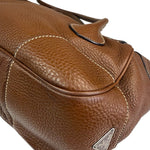 Prada Lizard Pushlock Flap Brown Vitello Daino Shoulder Bag