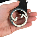 Gucci Black Monogram GG Belt
