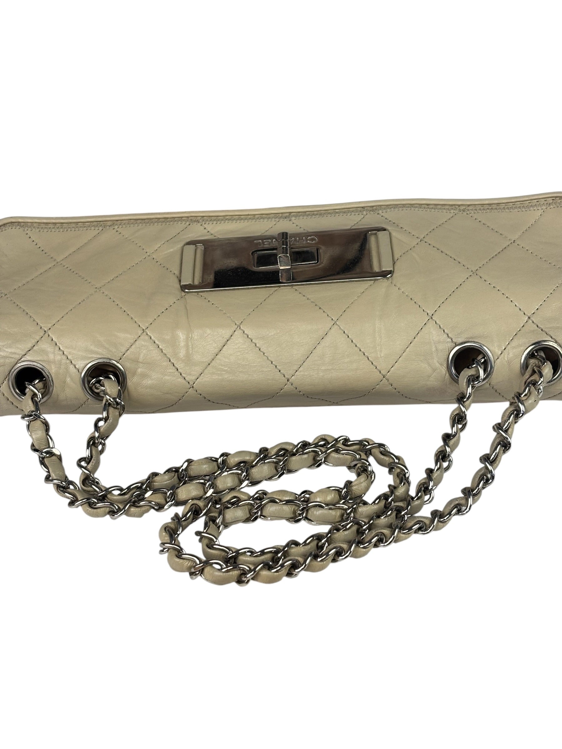 Chanel Light Grey Quilted Mademoiselle Chain Flap Bag 2008