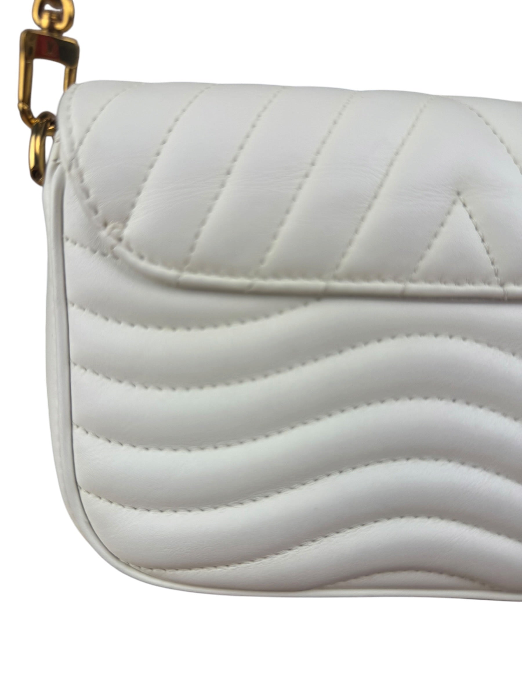 Louis Vuitton White Leather New Wave Multi Crossbody Pochette