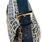 Fendi Navy Leather Trim Baguette