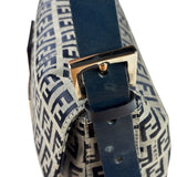 Fendi Navy Leather Trim Baguette