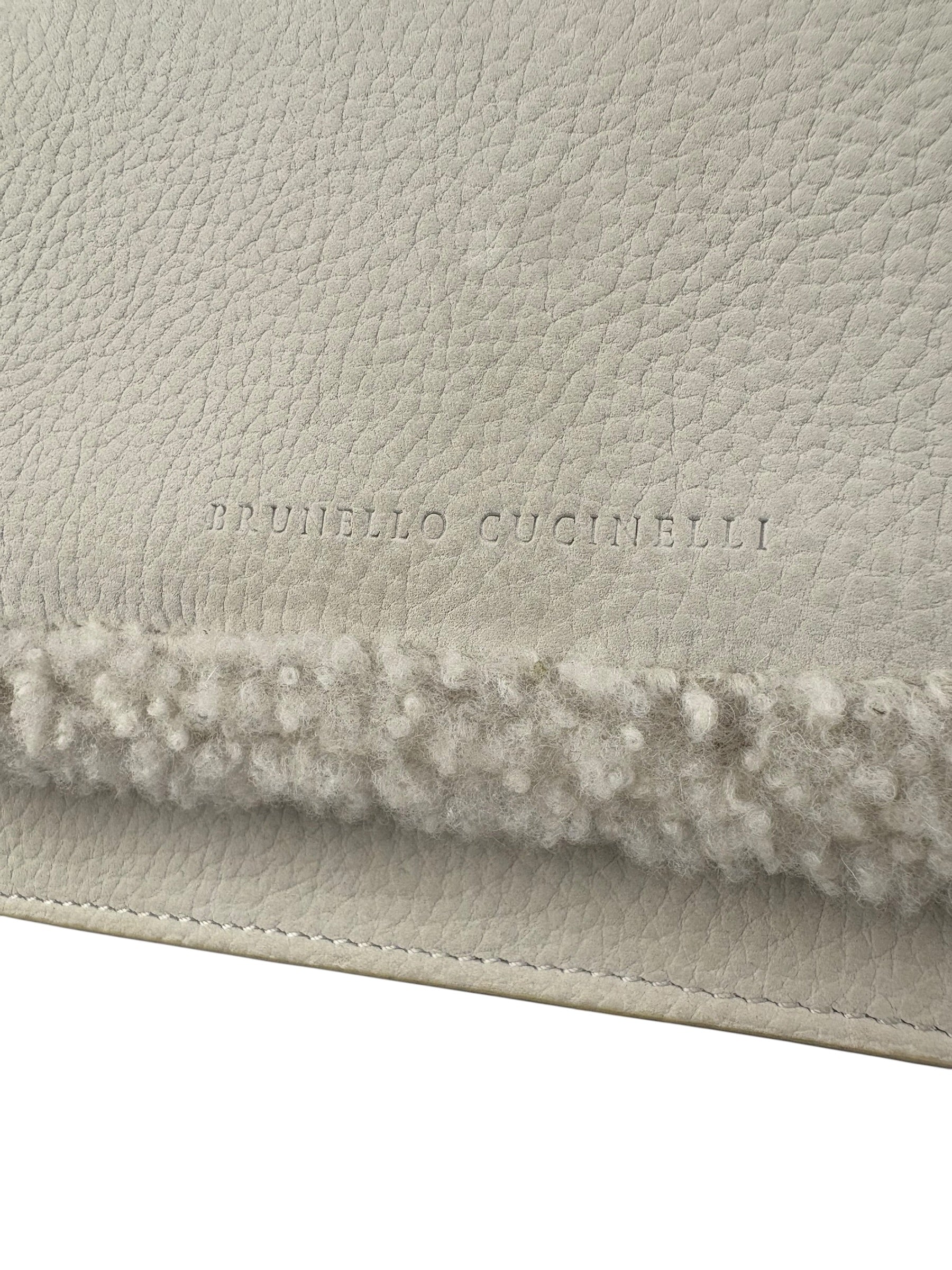 Brunello Cucinelli White Shearling Bag