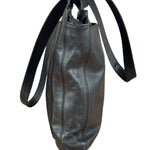 Chanel Vintage Black Leather Zip Shoulder Bag - 1998