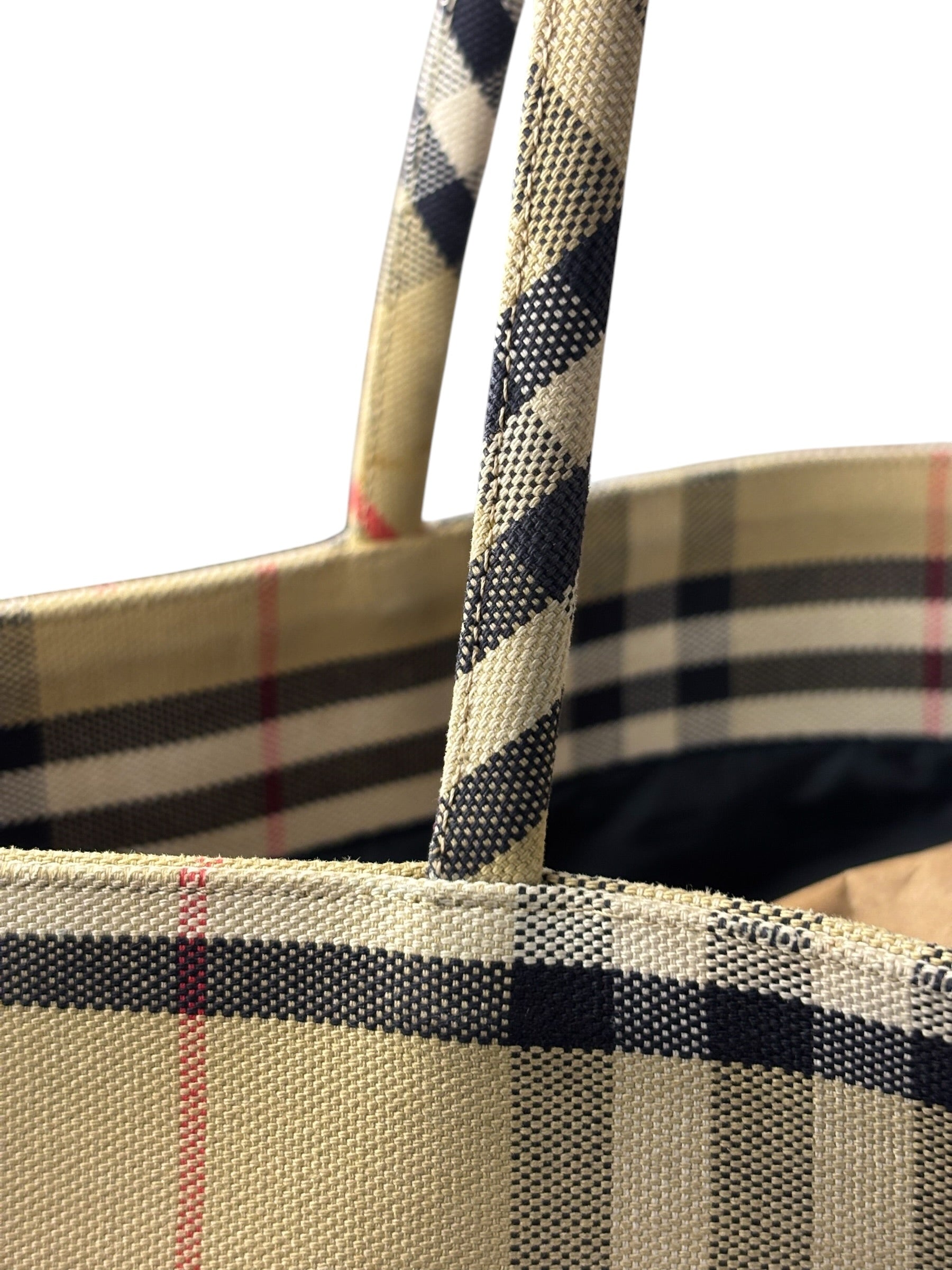 Burberry Vintage Nova Check Canvas Shoulder Tote