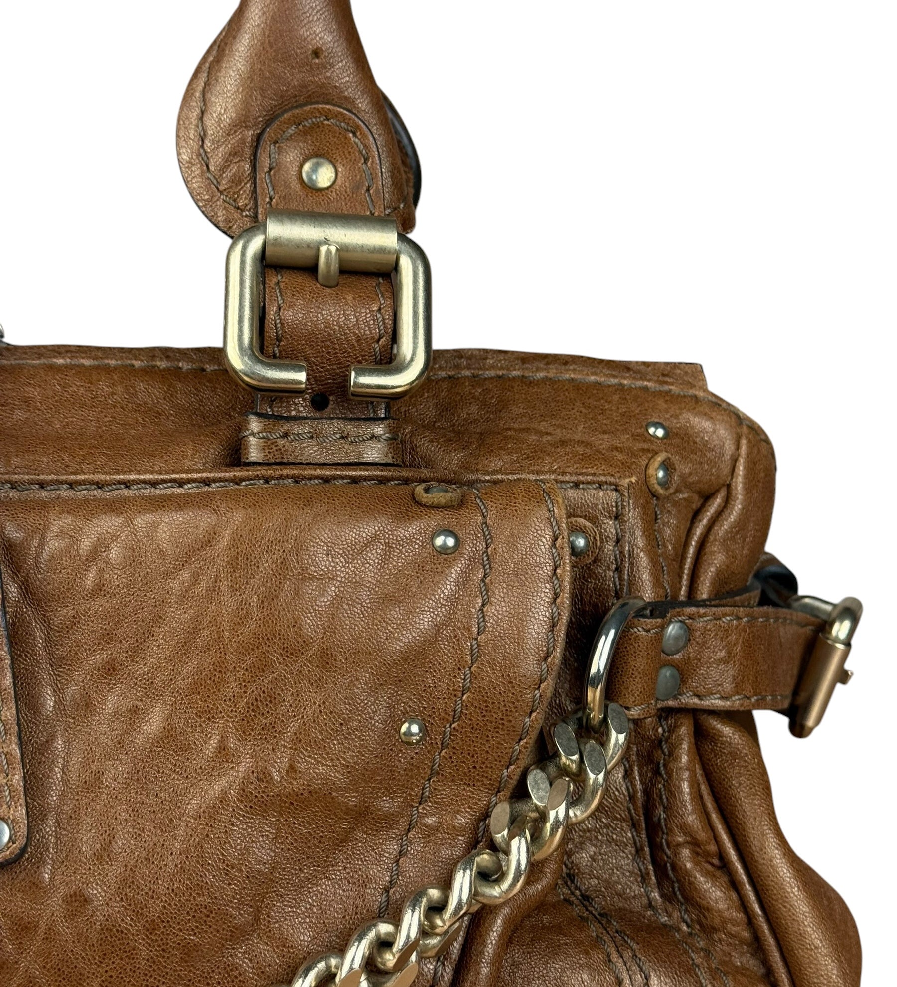 Chloe Vintage Brown Paddington Leather Handbag