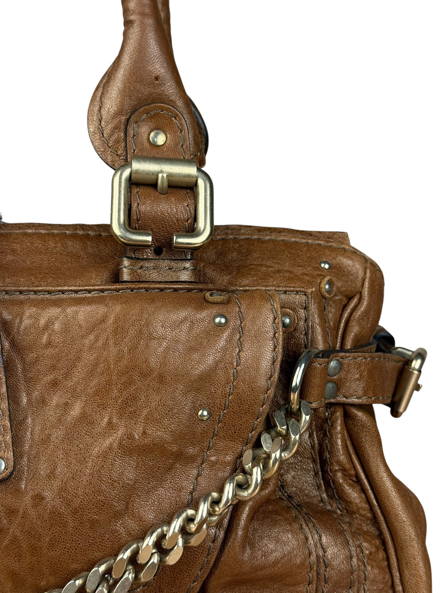 Chloe Vintage Brown Paddington Leather Handbag