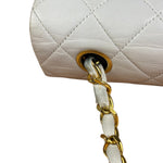 Chanel White Quilted Leather CC Flap Shoulder Bag 2013