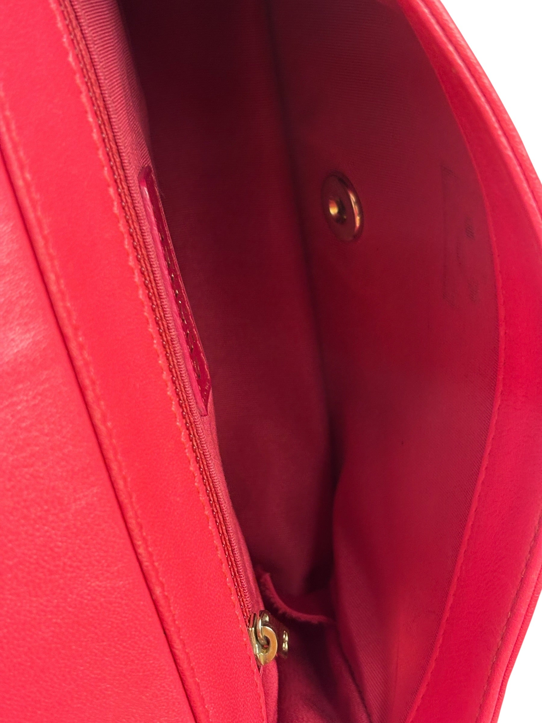 Chanel Pink/Red Quilted Leather Mademoiselle Double Flap Bag 2017