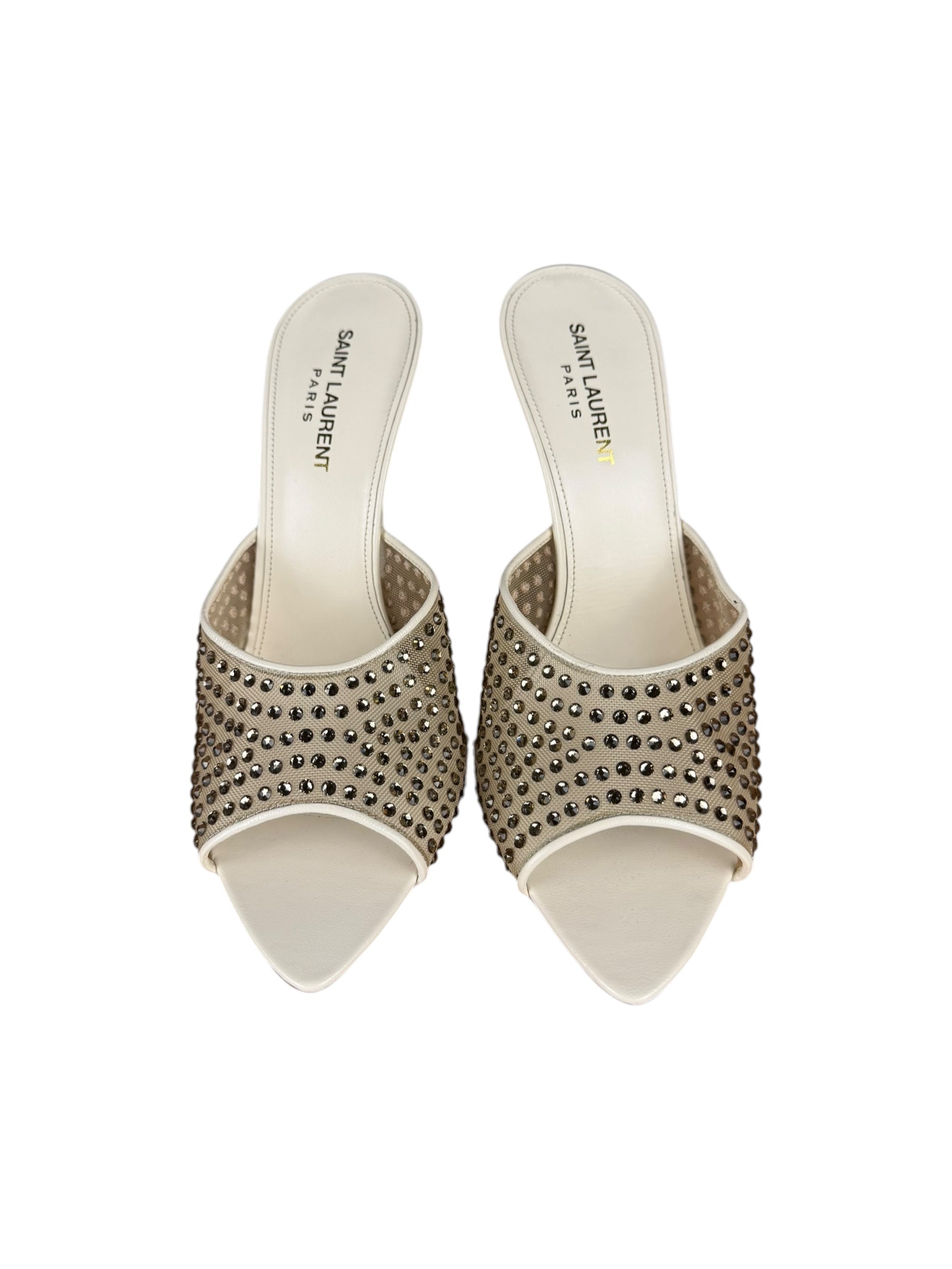YSL Gippy Crystal Mesh Stilettos