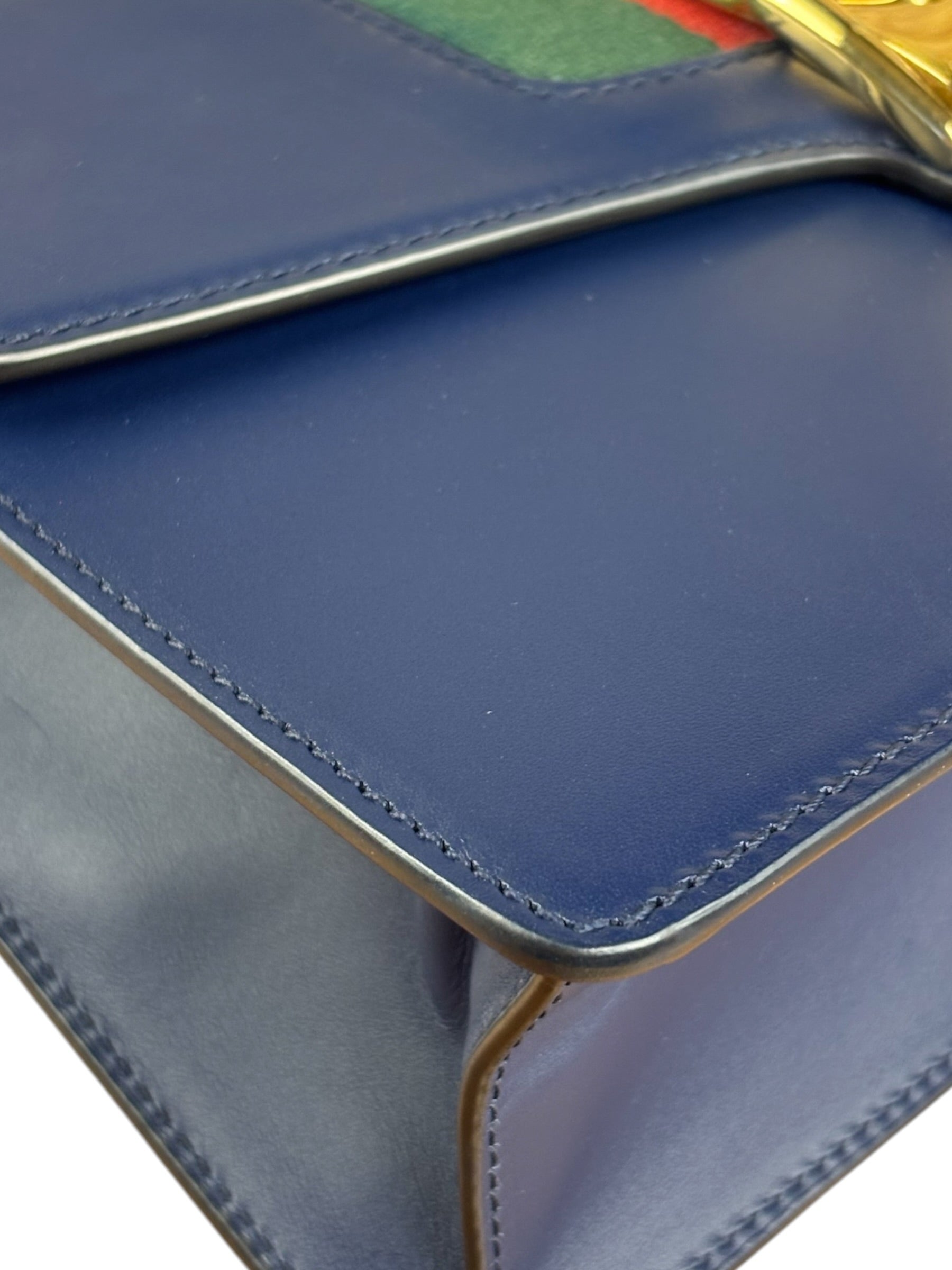 Gucci Navy Blue Sylvie Leather Crossbody Bag