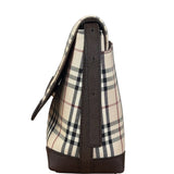 Burberry Vintage Leather Trim House Check Crossbody Flap Bag