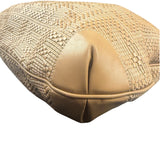 Fendi Beige Leather Trim Woven Hobo Bag